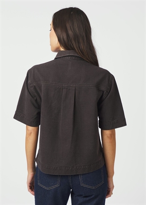 Tiki solid skjorte Dark Brown Neo Noir 